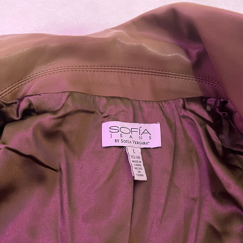 Sofia By Sofia Vergara Brown Leather Jacket - image 3